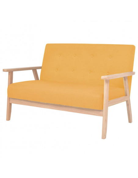 Set di Divani 2 pz in Tessuto Giallo