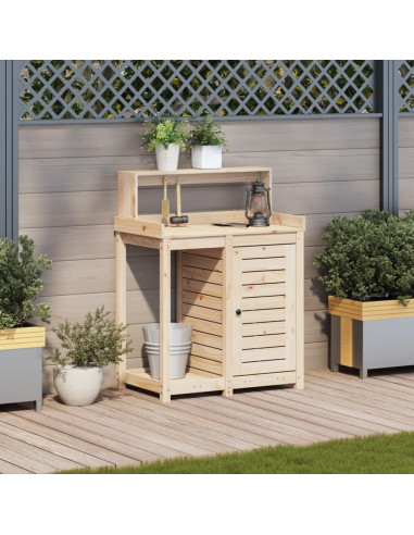 Tavolo Invaso con Ripiani 82,5x50x109,5 cm Legno Massello Pino