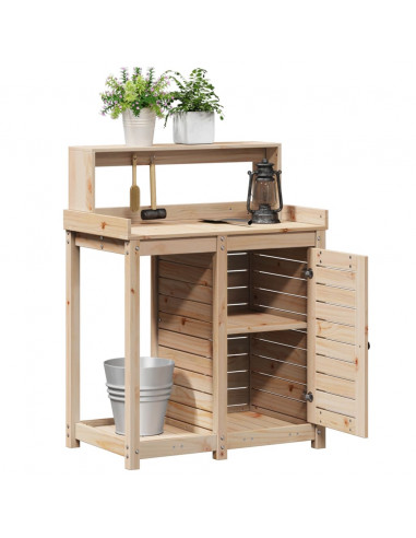 Tavolo Invaso con Ripiani 82,5x50x109,5 cm Legno Massello Pino