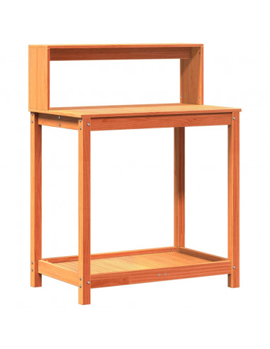 Tavolo Invaso con Ripiani Marrone 82,5x50x109,5cm Massello Pino