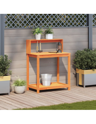 Tavolo Invaso con Ripiani Marrone 82,5x50x109,5cm Massello Pino