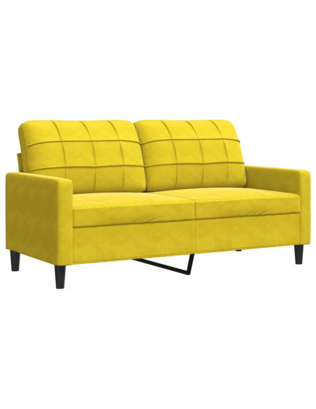 Divano a 2 Posti giallo 140 cm in Velluto