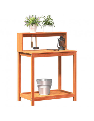 Tavolo Invaso con Ripiani Marrone 82,5x50x109,5cm Massello Pino