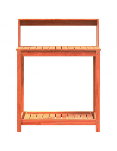 Tavolo Invaso con Ripiani Marrone 82,5x50x109,5cm Massello Pino