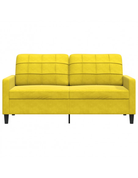Divano a 2 Posti giallo 140 cm in Velluto