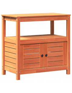 Tavolo Invaso con Ripiani Marrone 82,5x45x81 cm Massello Pino 2