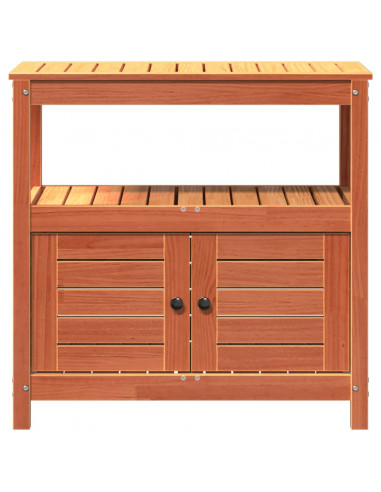 Tavolo Invaso con Ripiani Marrone 82,5x45x81 cm Massello Pino