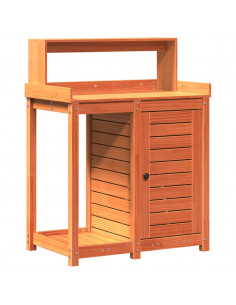 Tavolo Invaso con Ripiani Marrone 82,5x50x109,5cm Massello Pino 2