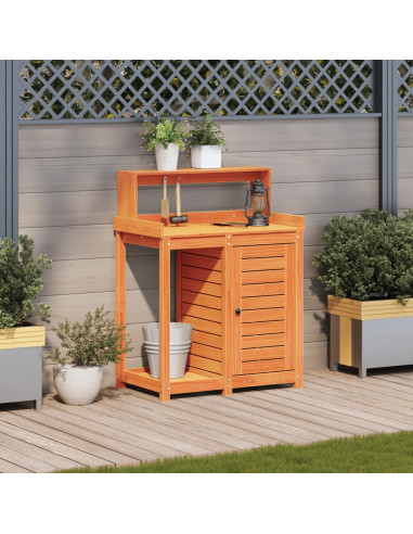 Tavolo Invaso con Ripiani Marrone 82,5x50x109,5cm Massello Pino