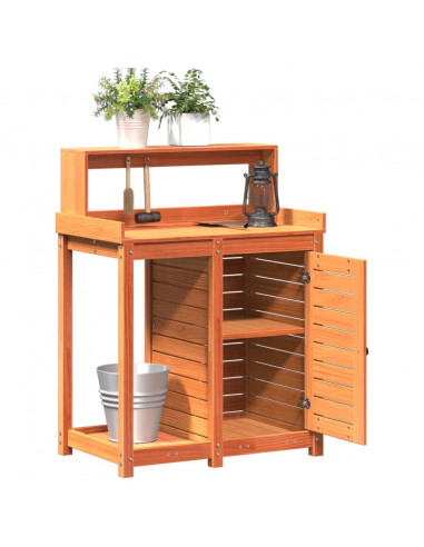 Tavolo Invaso con Ripiani Marrone 82,5x50x109,5cm Massello Pino