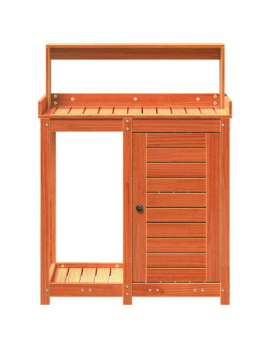 Tavolo Invaso con Ripiani Marrone 82,5x50x109,5cm Massello Pino