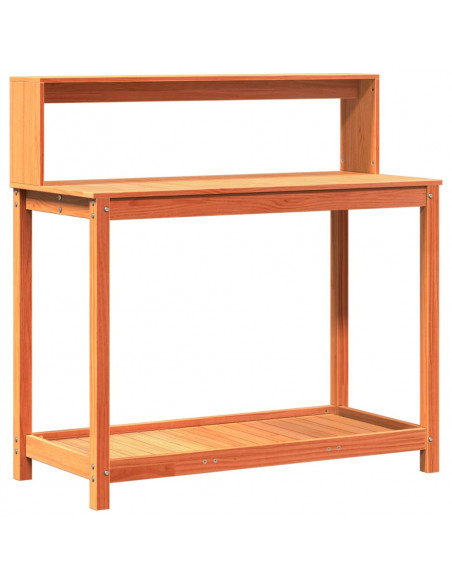 Tavolo Invaso con Ripiani Marrone 108x50x109,5 cm Massello Pino