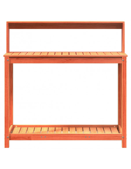 Tavolo Invaso con Ripiani Marrone 108x50x109,5 cm Massello Pino