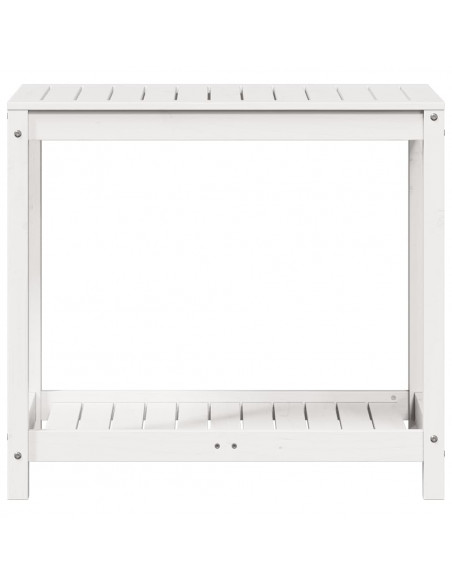 Tavolo Invaso con Ripiano Bianco 82,5x50x75 cm Massello Pino