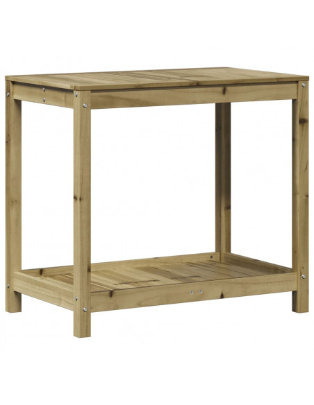Tavolo Invaso con Ripiano 82,5x50x75cm Legno Impregnato di Pino