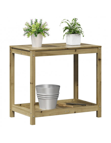 Tavolo Invaso con Ripiano 82,5x50x75cm Legno Impregnato di Pino