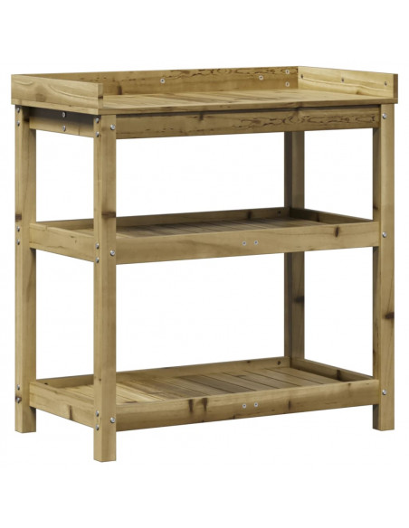 Tavolo Invaso con Ripiani 82,5x45x86,5 cm Legno Impregnato Pino