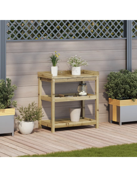 Tavolo Invaso con Ripiani 82,5x45x86,5 cm Legno Impregnato Pino