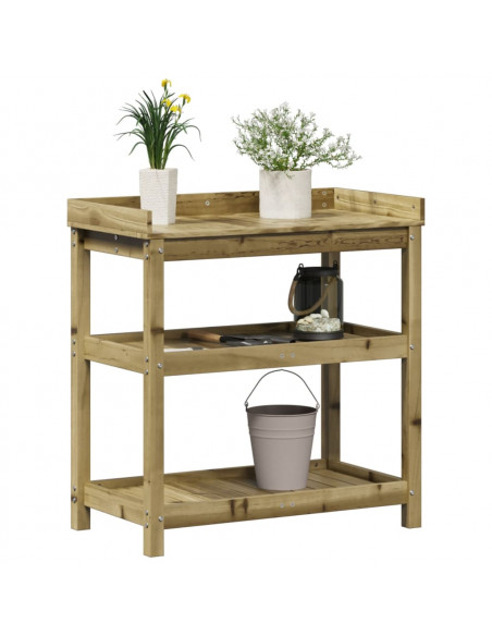 Tavolo Invaso con Ripiani 82,5x45x86,5 cm Legno Impregnato Pino
