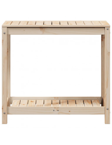 Tavolo Invaso con Ripiano 82,5x50x75 cm Legno Massello di Pino