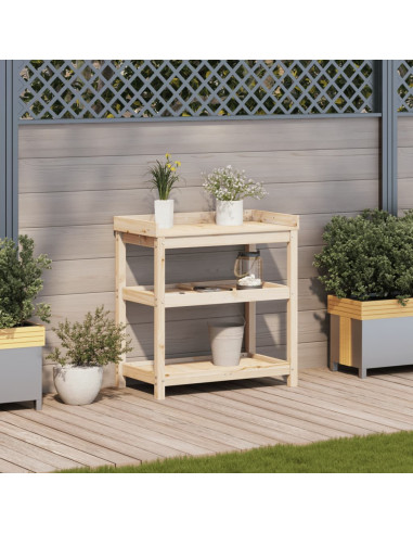 Tavolo Invaso con Ripiani 82,5x45x86,5 cm Legno Massello Pino