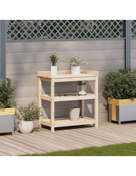 Tavolo Invaso con Ripiani 82,5x45x86,5 cm Legno Massello Pino