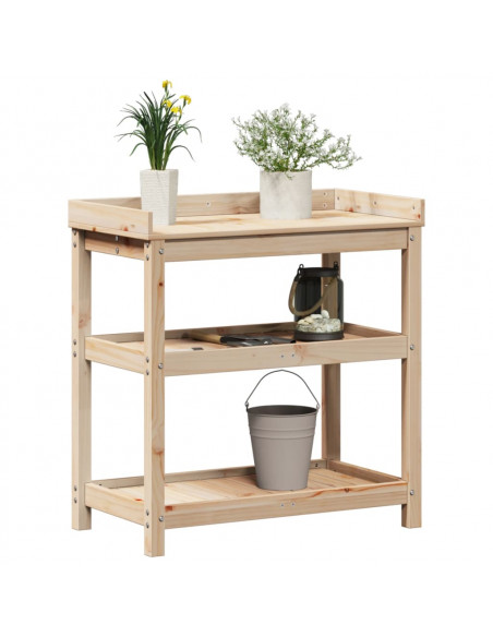 Tavolo Invaso con Ripiani 82,5x45x86,5 cm Legno Massello Pino
