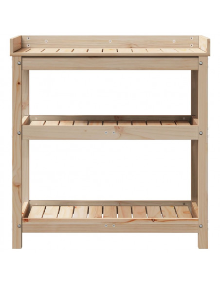 Tavolo Invaso con Ripiani 82,5x45x86,5 cm Legno Massello Pino