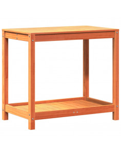 Tavolo Invasatura Ripiano Marrone Cera 82,5x50x75 Massello Pino 2