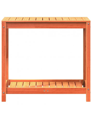 Tavolo Invasatura Ripiano Marrone Cera 82,5x50x75 Massello Pino