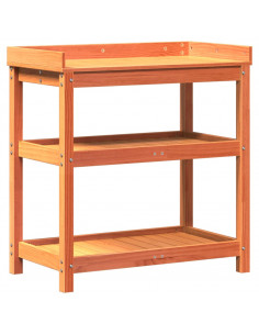 Tavolo Invaso con Ripiani Marrone 82,5x45x86,5 cm Massello Pino 2