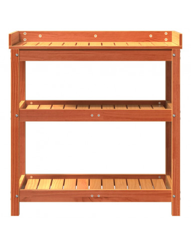 Tavolo Invaso con Ripiani Marrone 82,5x45x86,5 cm Massello Pino