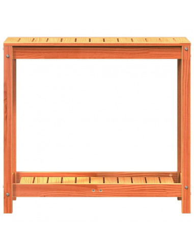 Tavolo Invasatura Ripiano Marrone Cera 82,5x35x75 Massello Pino