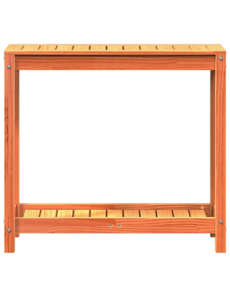 Tavolo Invasatura Ripiano Marrone Cera 82,5x35x75 Massello Pino