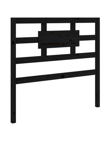 Testiera per Letto Nera 95,5x4x100 cm Legno Massello di Pino
