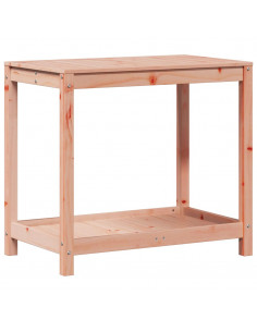 Tavolo Invaso con Ripiano 82,5x50x75 cm Legno Massello Douglas 2