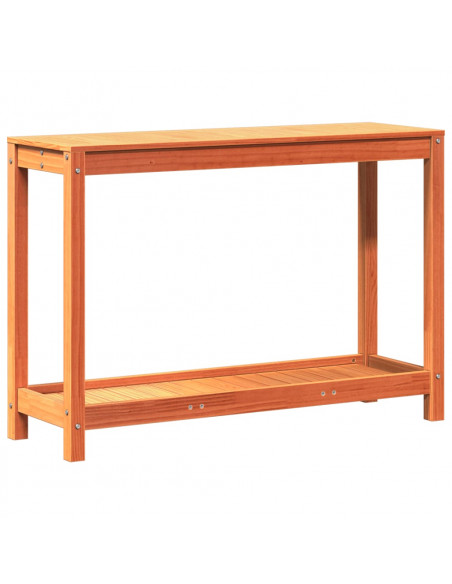 Tavolo Invasatura Ripiano Marrone Cera 108x35x75 Massello Pino