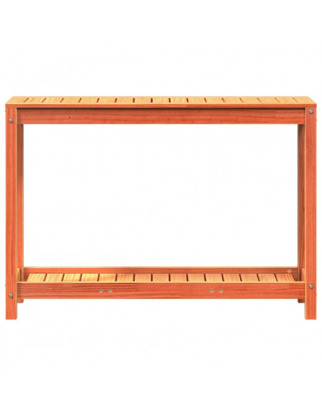 Tavolo Invasatura Ripiano Marrone Cera 108x35x75 Massello Pino