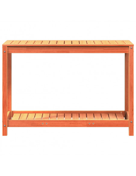 Tavolo Invasatura Ripiano Marrone Cera 108x50x75 Massello Pino