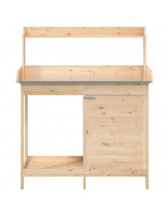 Tavolo Invaso con Mobile 110,5x45x124,5cm Massello Abete 2