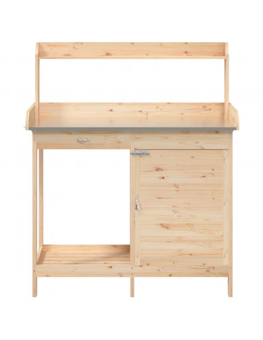 Tavolo Invaso con Mobile 110,5x45x124,5cm Massello Abete