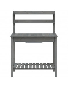 Tavolo Invaso con Lavello Grigio 147,5x44x139,5 Massello Abete 2