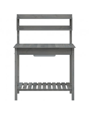 Tavolo Invaso con Lavello Grigio 147,5x44x139,5 Massello Abete