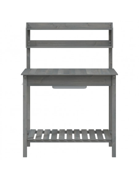 Tavolo Invaso con Lavello Grigio 147,5x44x139,5 Massello Abete