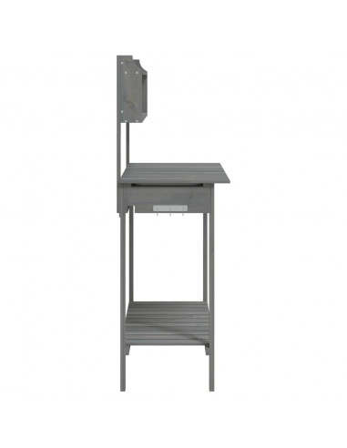 Tavolo Invaso con Lavello Grigio 147,5x44x139,5 Massello Abete