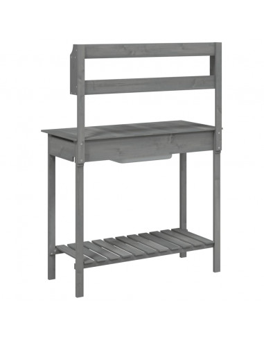 Tavolo Invaso con Lavello Grigio 147,5x44x139,5 Massello Abete