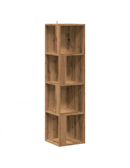 Scaffale Angolare Rovere Artigianale 33x33x132 cm in Truciolato