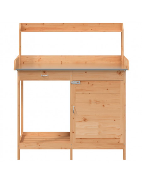 Tavolo Invaso Mobile Marrone 110,5x45x124,5cm Massello Abete