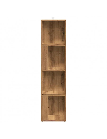 Scaffale Angolare Rovere Artigianale 33x33x132 cm in Truciolato