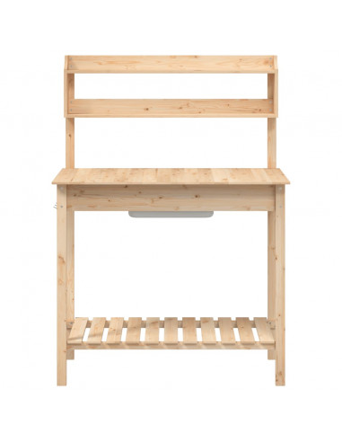 Tavolo Invaso con Lavello 47,5x44x139,5 cm Massello Abete